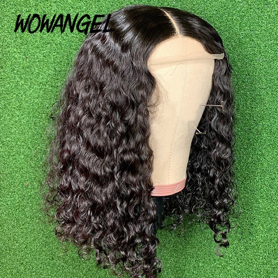 Curly Short Human Hair Wigs 150 Brazilian Remy Water Wave 4 4 Short