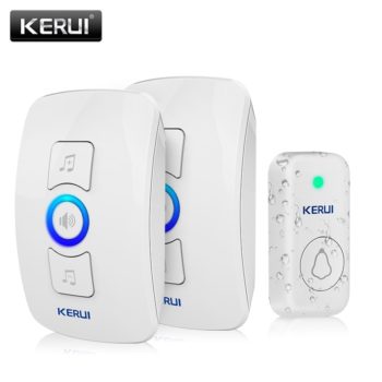 KERUI M525 Home Security Welcome Wireless Doorbell Smart Chimes Doorbell Alarm LED light 32 Songs with Waterproof Touch Button