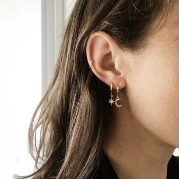 Classic Geometric Women Dangle Earrings Asymmetric Earrings Of Star And Moon Female Korean Jewelry
