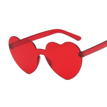 Love Heart Lens Sunglasses Women Transparent Plastic Glasses Style Sun Glasses Female Clear Candy Color Lady