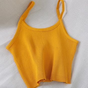 HELIAR Women Tops Knitting Camisoles Female Solid Camis Street Camisole Ladies Camis With Straps Spaghetti Crop Tops Women