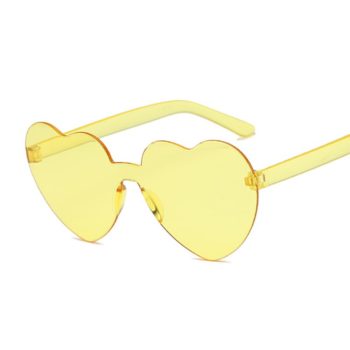 Love Heart Lens Sunglasses Women Transparent Plastic Glasses Style Sun Glasses Female Clear Candy Color Lady