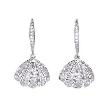 Dominated metal shell design exquisite shining crystal Fashion temperament contracted pearl Drop earrings new