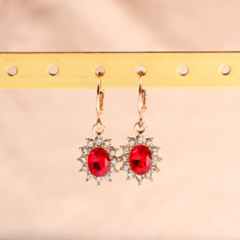 Flatfoosie Boho Cute Butterfly Cherry Drop Earrings For Women Gold Color Crystal Earrings Female Statement Jewelry