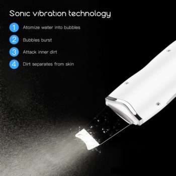 Ultrasonic Nano Ion Skin Scrubber Cleaner Face Lifting Peeling Extractor Deep Cleaning Beauty Device + Facial Steamer Sprayer 44