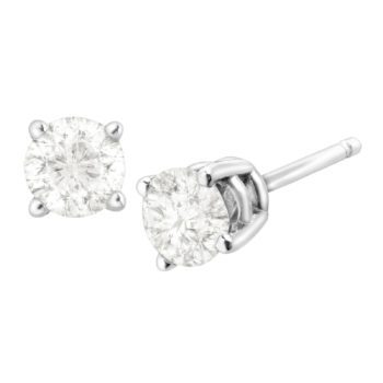1/2 ct Diamond Stud Earrings in 10K White Gold