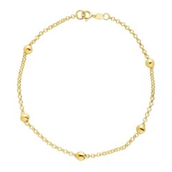 Eternity Gold Beaded Shimmer Rolo Chain Bracelet in 10K Gold