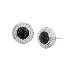 1/10 ct Black Diamond Composite Stud Earrings in Sterling Silver