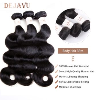 Dejavu Body Wave Bundles With Closure Brazilian Hair Bundles With Frontal Human Hair Frontal With Bundle Non-Remy Hair Extension