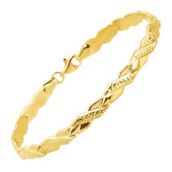 Eternity Gold Braided Textured Link Bracelet in 14K Gold