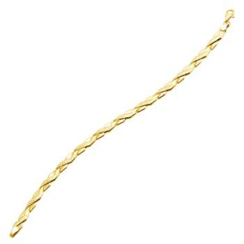 Eternity Gold Braided Textured Link Bracelet in 14K Gold