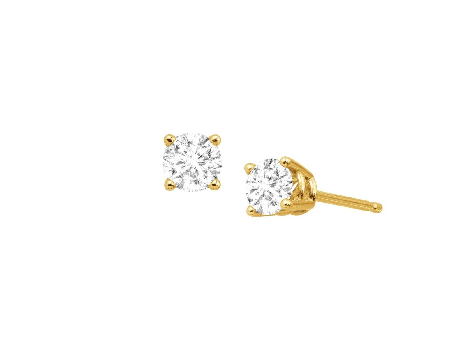 1/2 ct Diamond Stud Earrings in 14K Yellow Gold