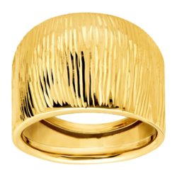 Eternity Gold Ribbed Wide Dome Ring in 14K Gold