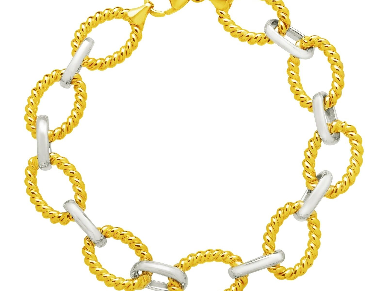 Textured Link Bracelet in 14K Gold-Bonded Sterling Silver