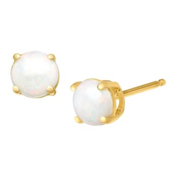 5/8 ct Natural Opal Stud Earrings in 10K Gold