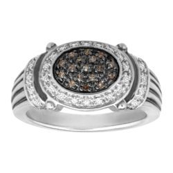 1/5 ct Brown & White Diamond Ring in Sterling Silver