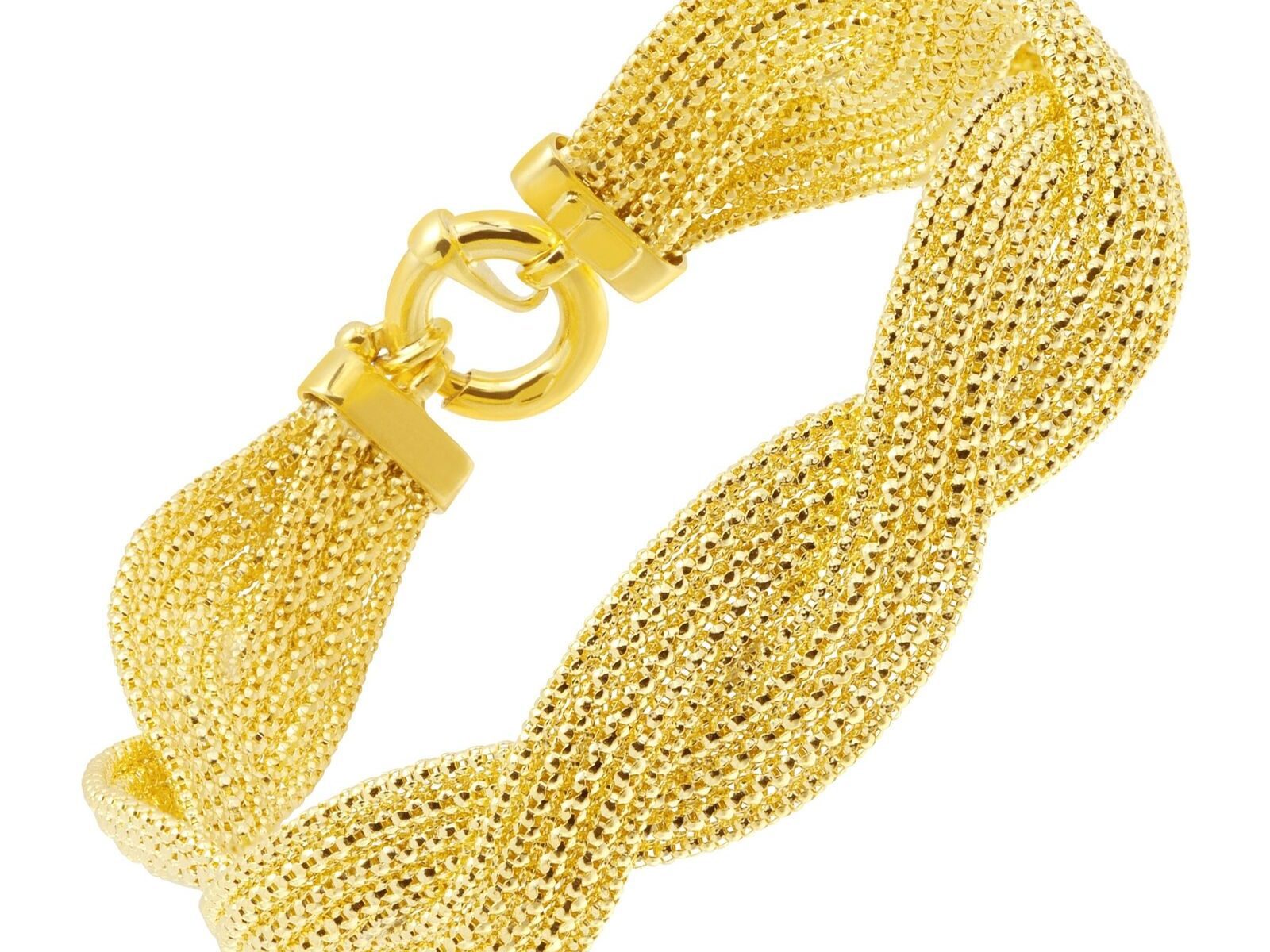 Eternity Gold Woven Popcorn Chain Bracelet in 14K Gold