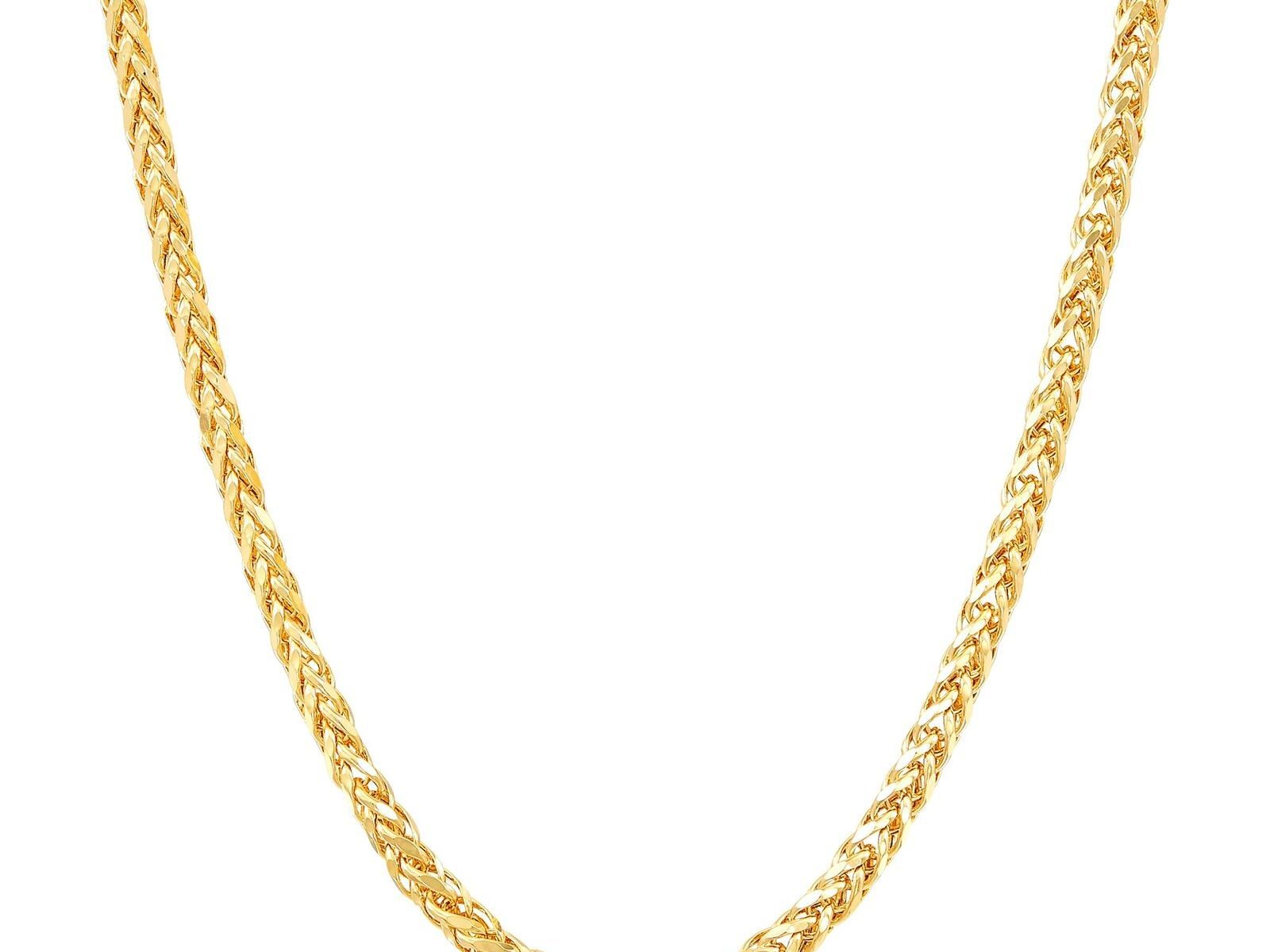 Italian-Made Classic Spiga Link Chain Necklace in 14K Gold, 22"