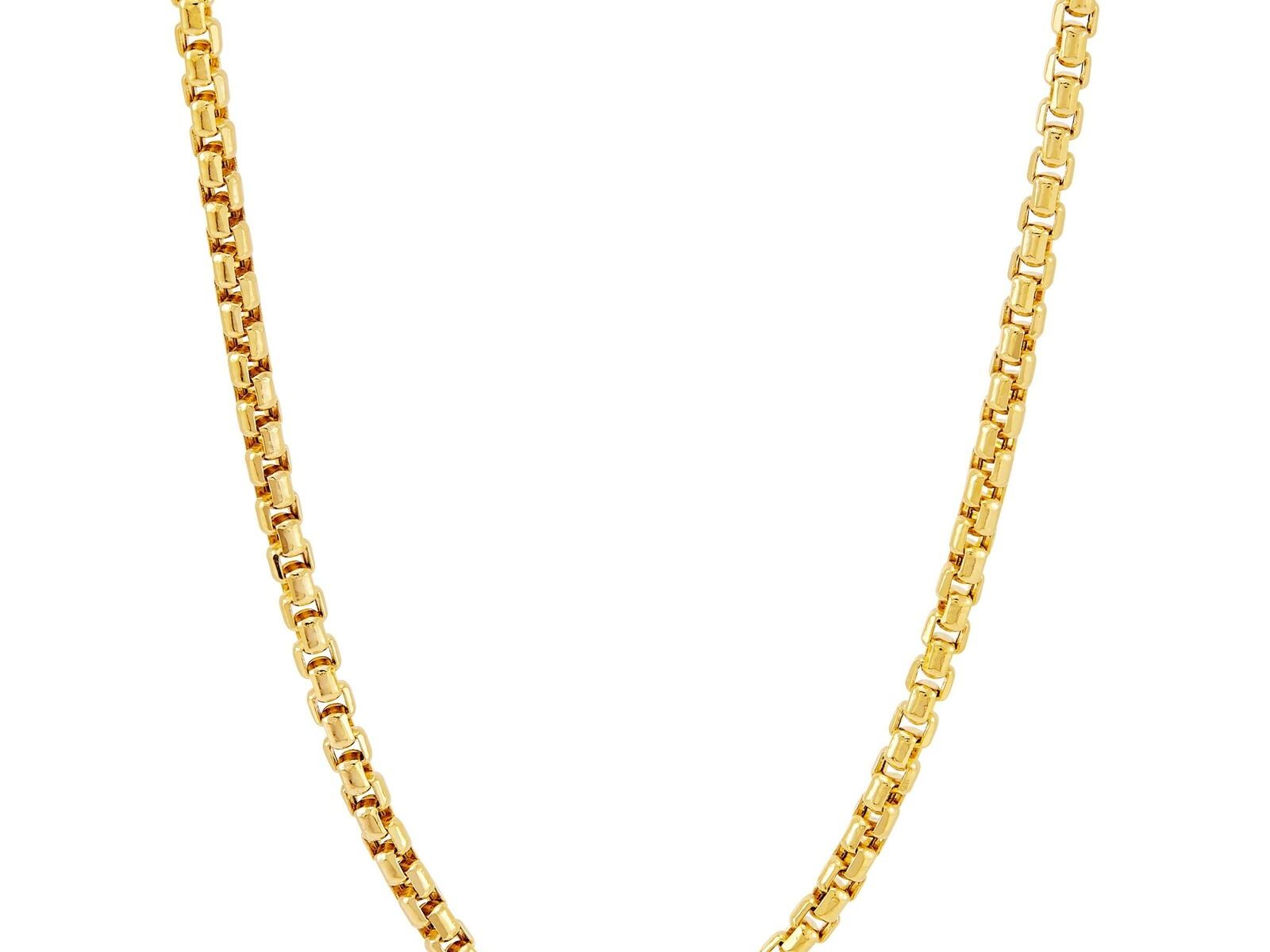 Italian-Made 2.4 mm Round Box Chain Necklace in 14K Gold, 22"
