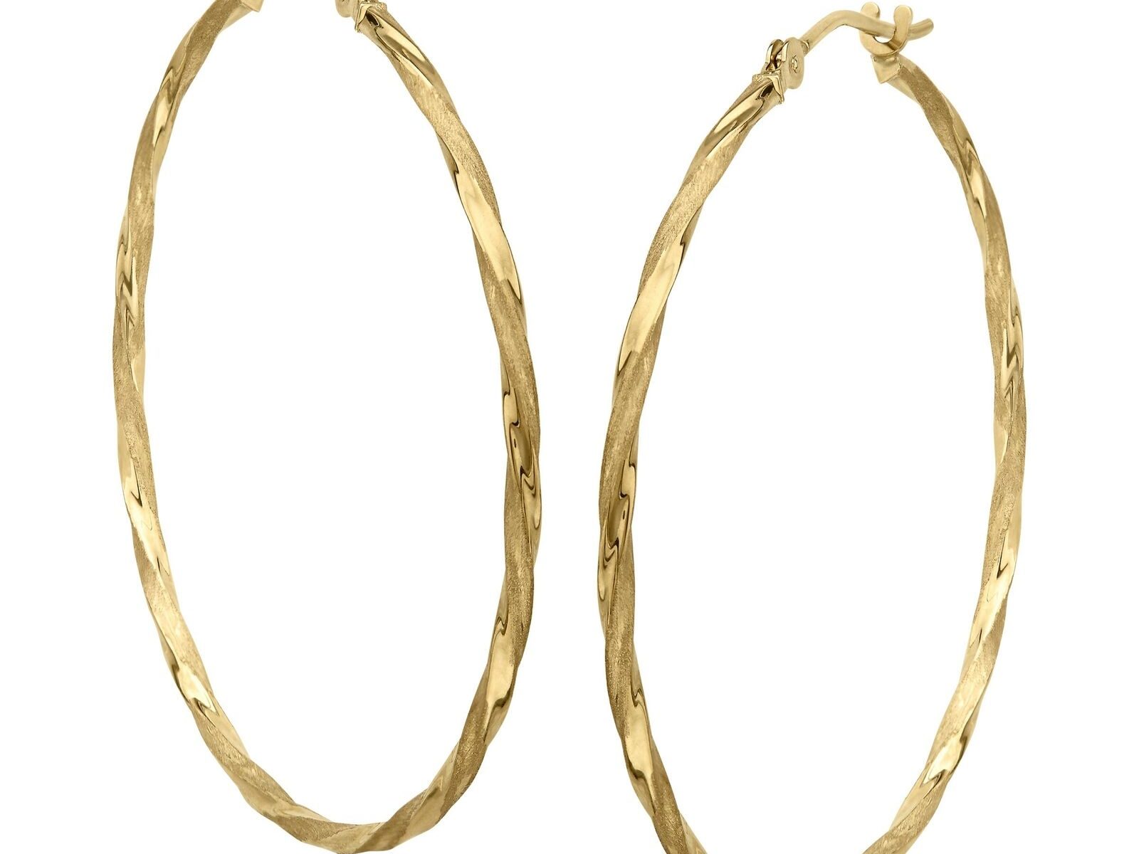 Eternity Gold Twisted Hoop Earrings in 14K Gold