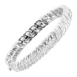 1/4 ct Diamond 'S' Link Tennis Bracelet in Sterling Silver-Plated Brass