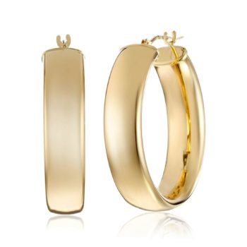 Polished Band Hoop Earrings in 14K Gold