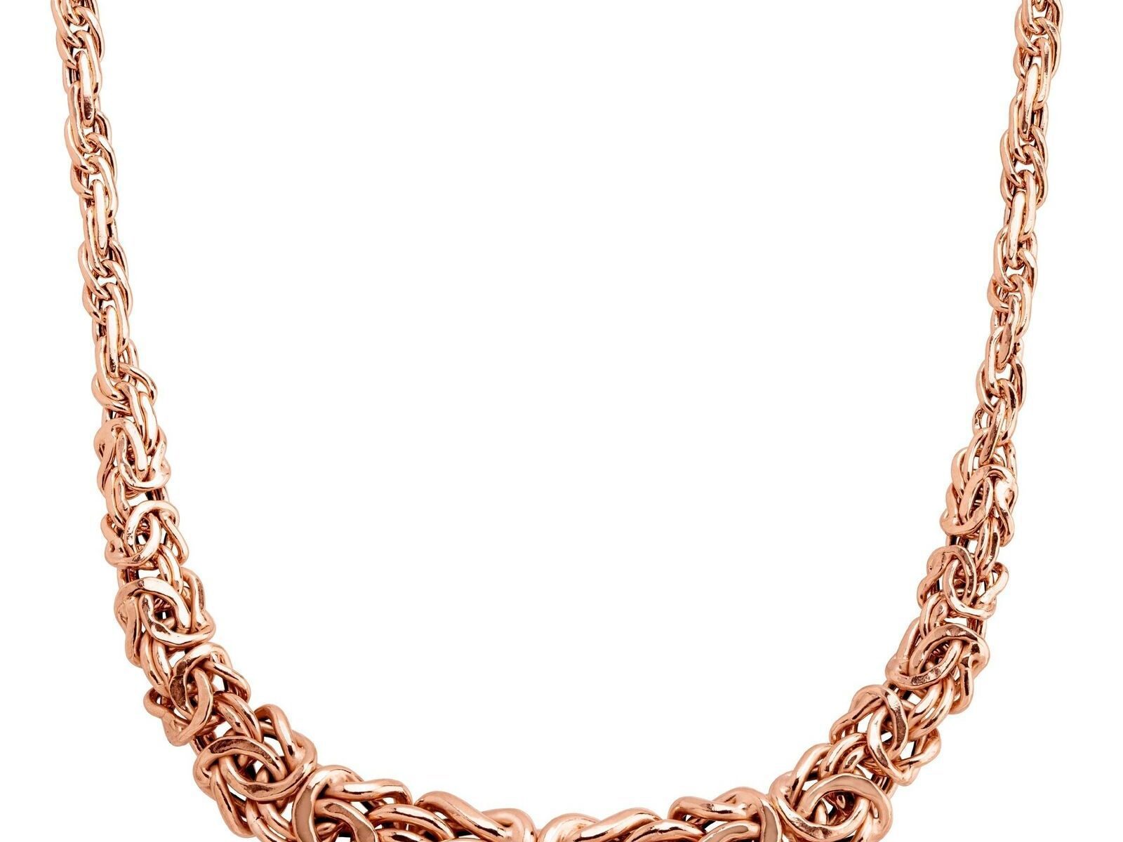 Eternity Gold Graduated Byzantine Links Necklace in 14K Gold, 17"
