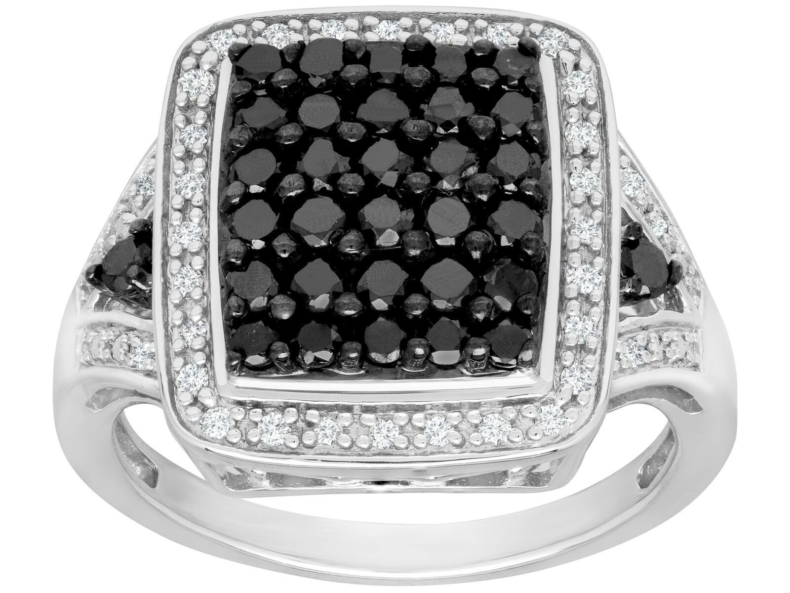 1 ct Black & White Diamond Ring in Sterling Silver
