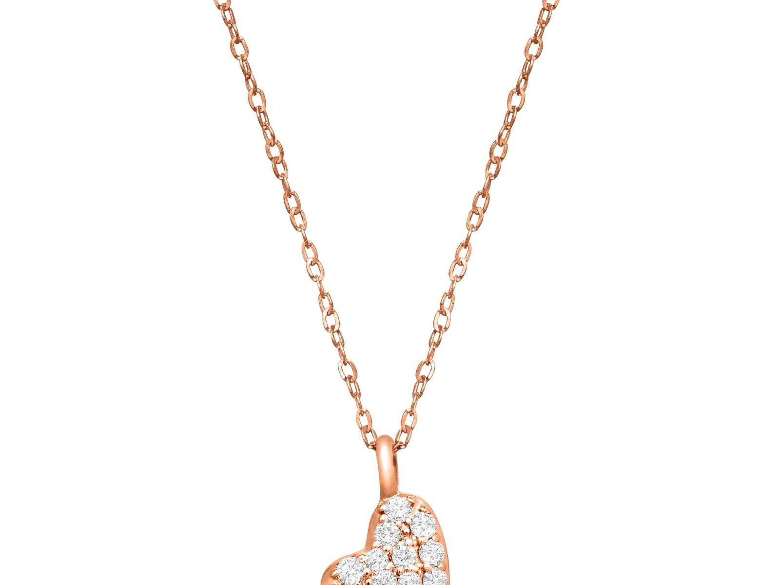 1/10 ct Diamond Heart Pendant in 14K Rose Gold