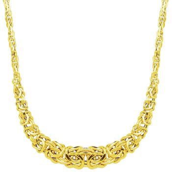 Eternity Gold Graduated Byzantine Links Necklace in 14K Gold, 17"
