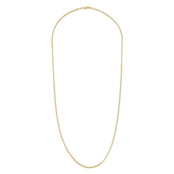Hollow Franco Link Chain Necklace in 14K Gold, 22"