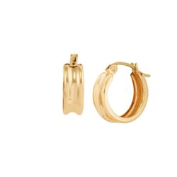 Ribbed Hoop Earrings in 14K Gold