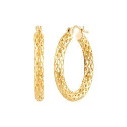 Pierced Tube Hoop Earrings in 14K Gold