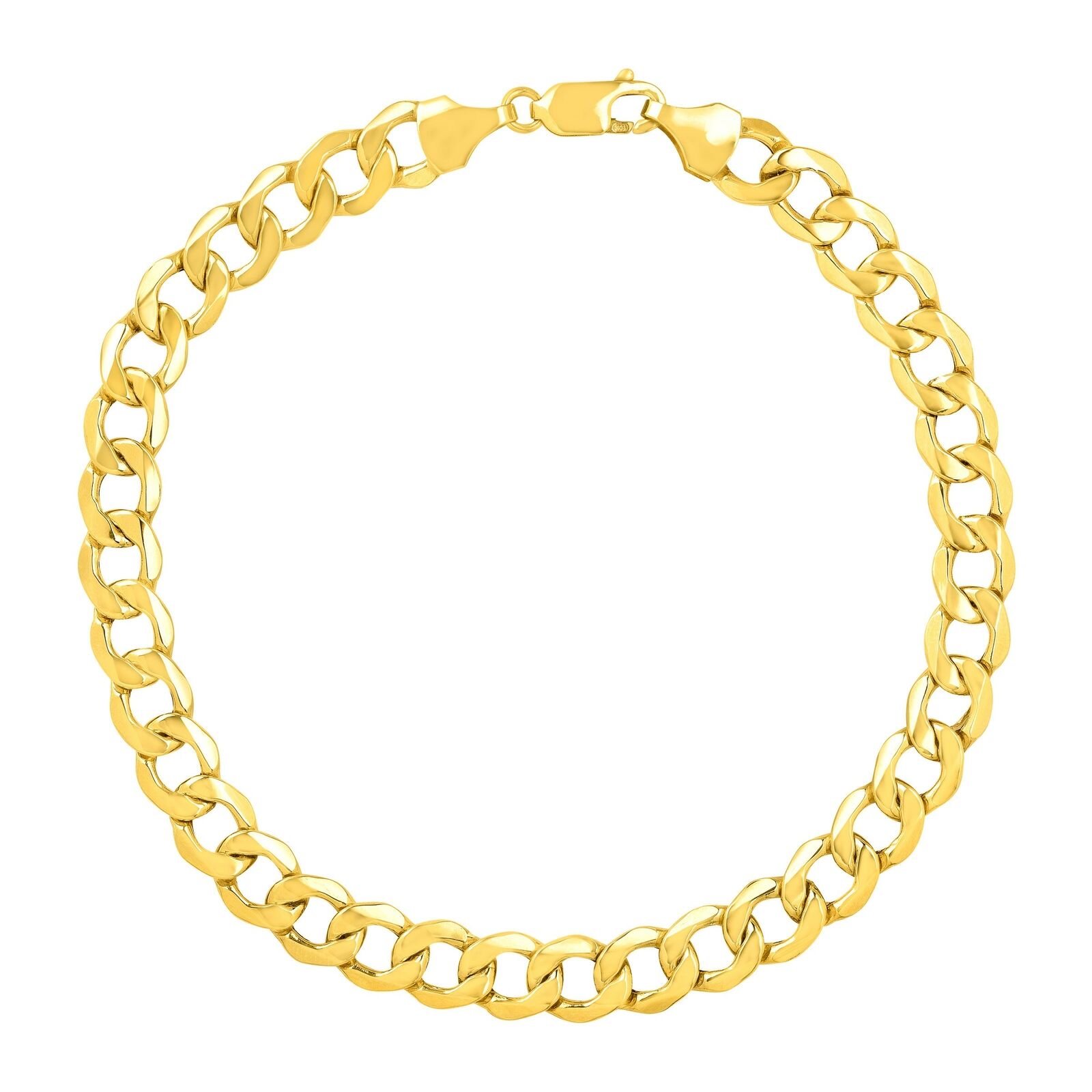 Eternity Gold Men's Beveled Link Bracelet in 10K Gold - NUHBEG