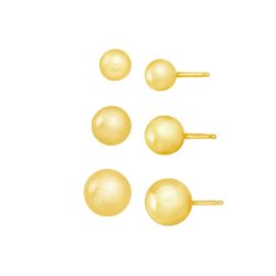 4-5-6 mm Ball Stud Earring Set in 14K Gold