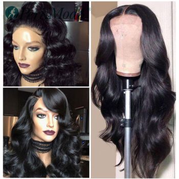 Synthetic Wigs for Black Women Loose Wave Natural Density Long Black Wigs PerisModa Heat Resistant Synthetic Lace Front Wigs