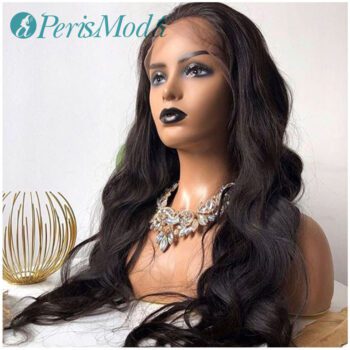 Synthetic Wigs for Black Women Loose Wave Natural Density Long Black Wigs PerisModa Heat Resistant Synthetic Lace Front Wigs