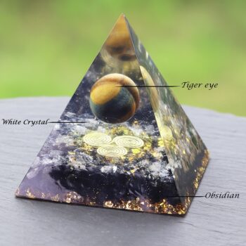 Orgone Energy Converter Orgonite Pyramid Obsidian Soothe The Soul Stone That Change The Magnetic Field Of Life Resin Jewelry