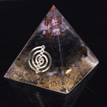 Reiki Orgonite Pyramid Smoky Quartz Natural Labradorite Repel Evil Spirits Pyramid Decoration Process Resin Gift