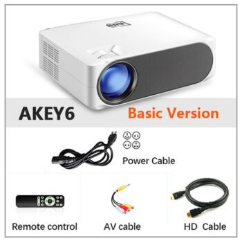 AUN Full HD Projector AKEY6/S, 6800 Lumens 1920x1080P Home Cinema(Optional Android 6.0 WIFI) HDMI VGA for GYM 4K Video Proyector